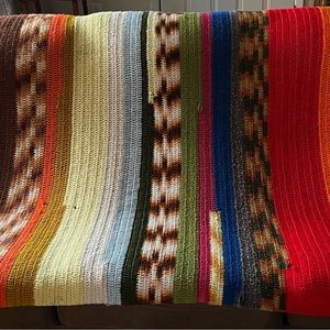 Vintage Handmade Crochet Afghan Blanket Throw.  77x47-54!